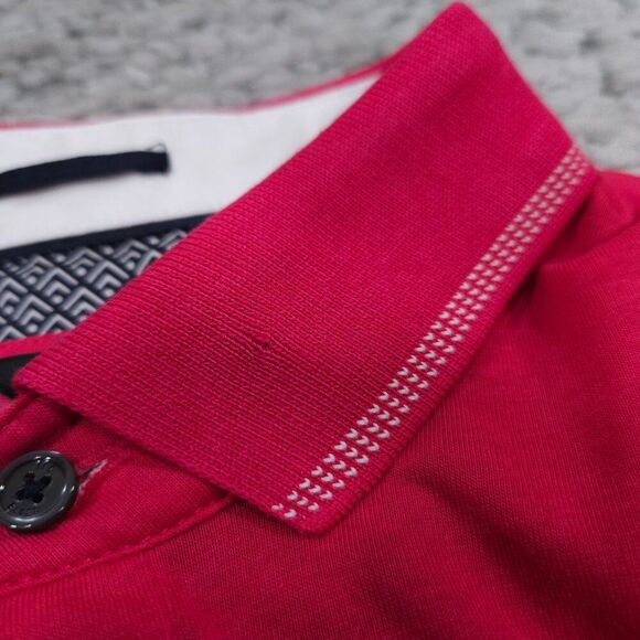 Ted Baker Tortila Slim Fit Tipped Pocket Cotton Modal Polo Deep Pink Large 4 - Picture 6 of 11